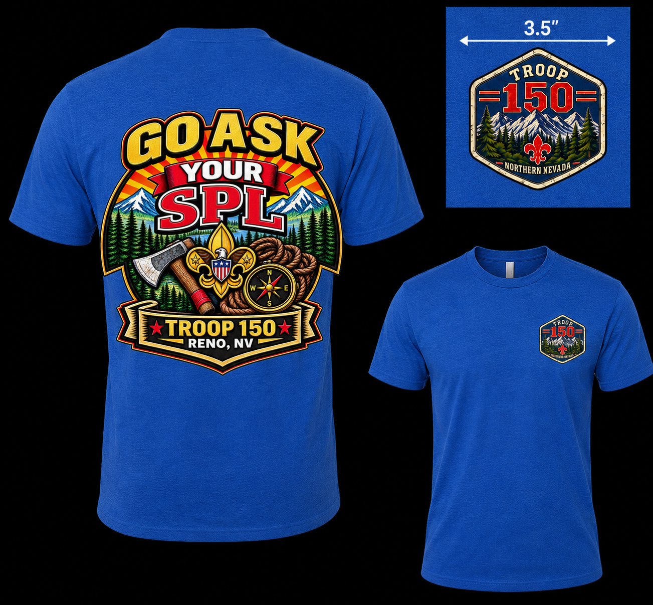 Scouting class "B"  "Go Ask"  T-shirt troop 150