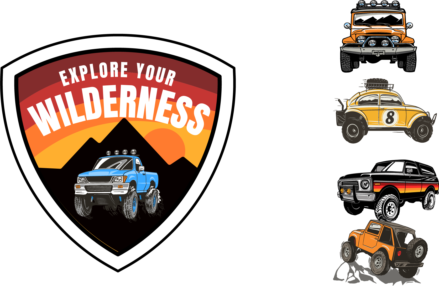 Small Badges for Sleeve, Front or Back designs.