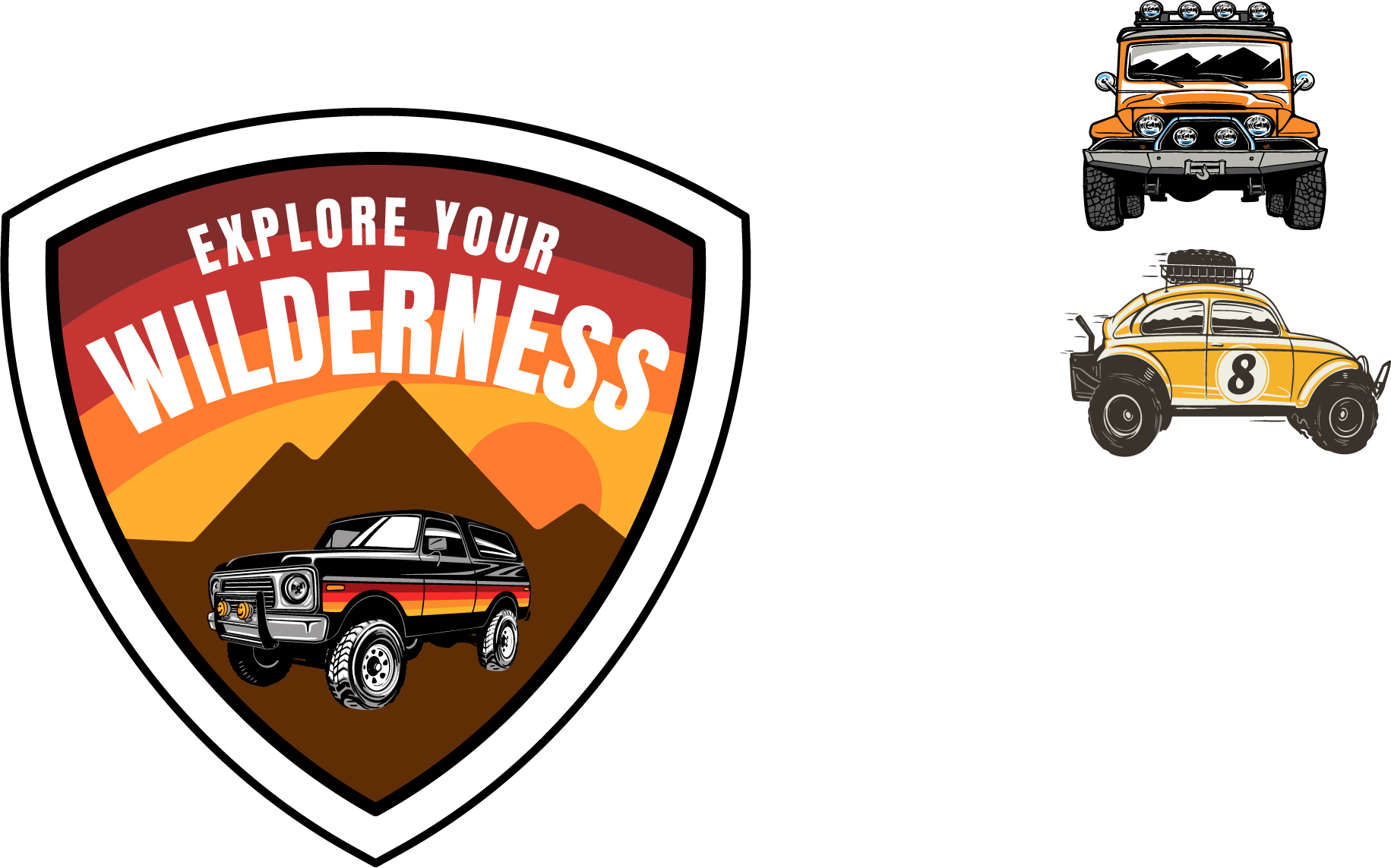 Small Badges for Sleeve, Front or Back designs.