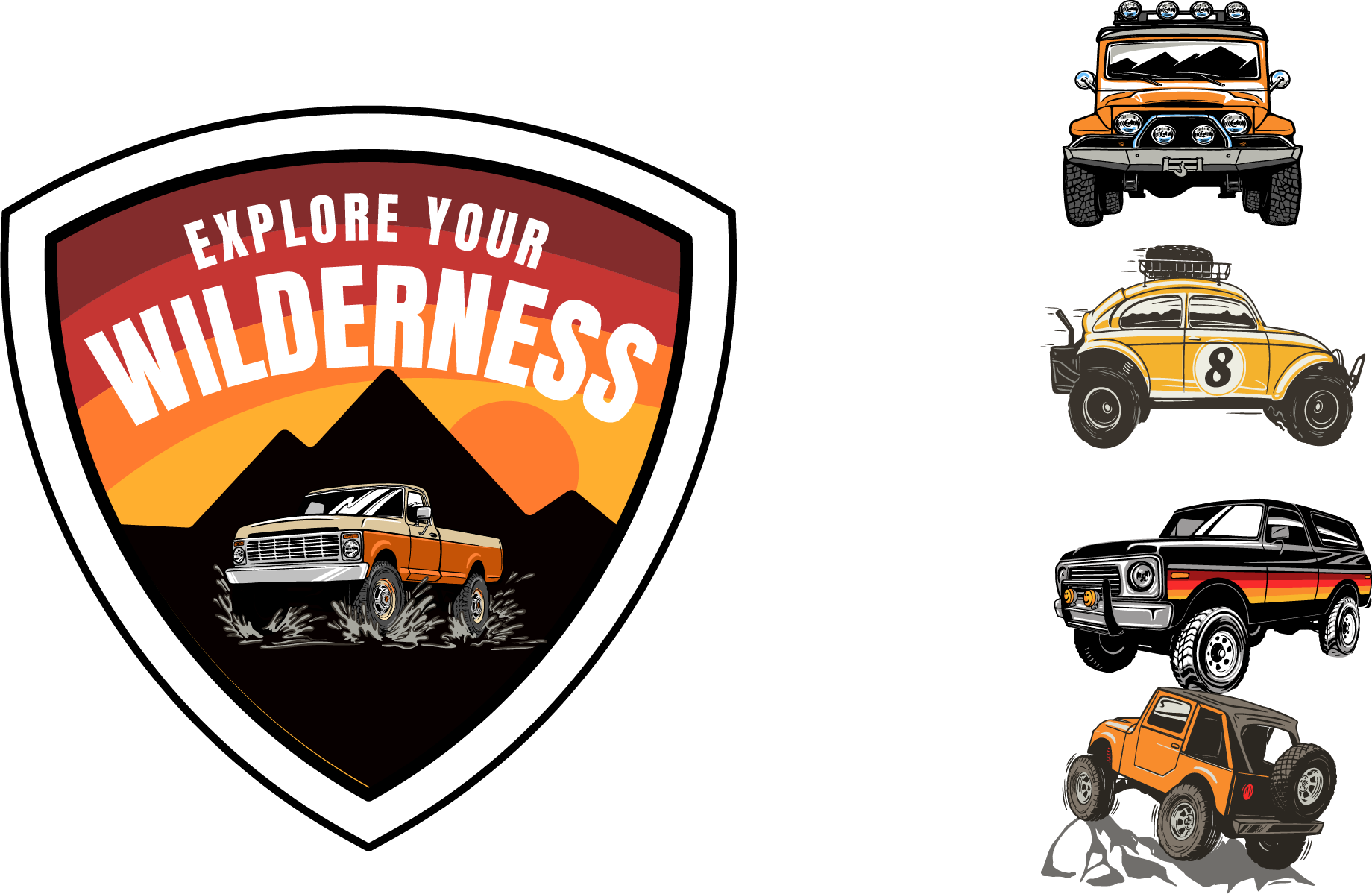 Small Badges for Sleeve, Front or Back designs.