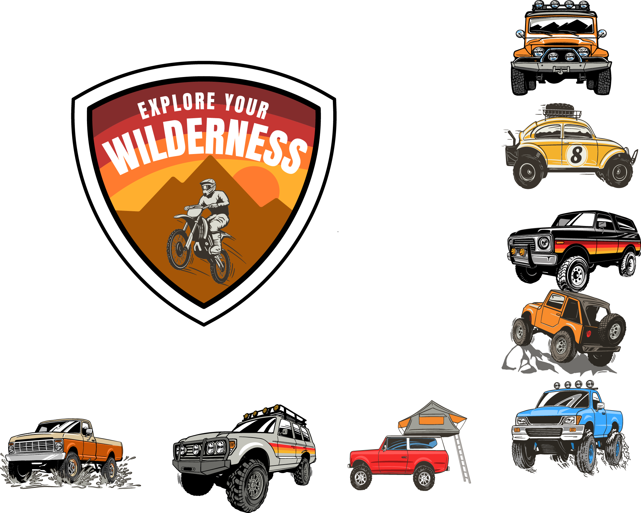 Small Badges for Sleeve, Front or Back designs.