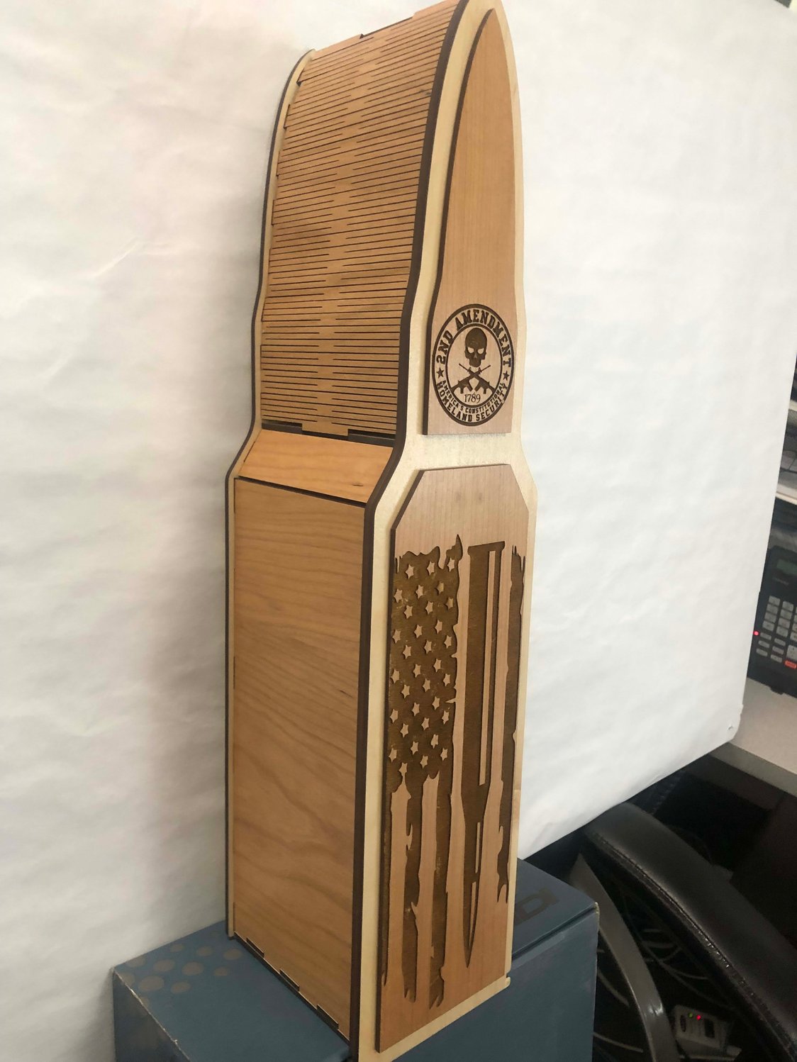 Bullet Box Liquor holder with shotgun shell shot glasses