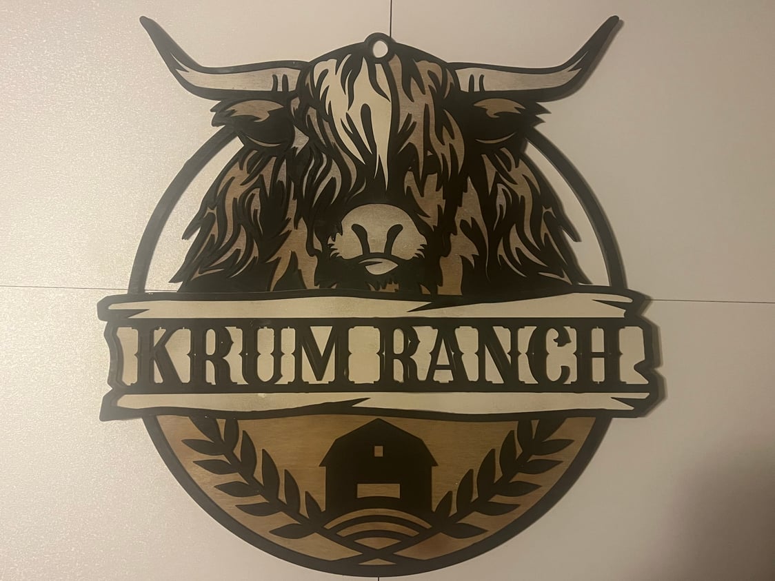 Highland Cow Welcome Sign