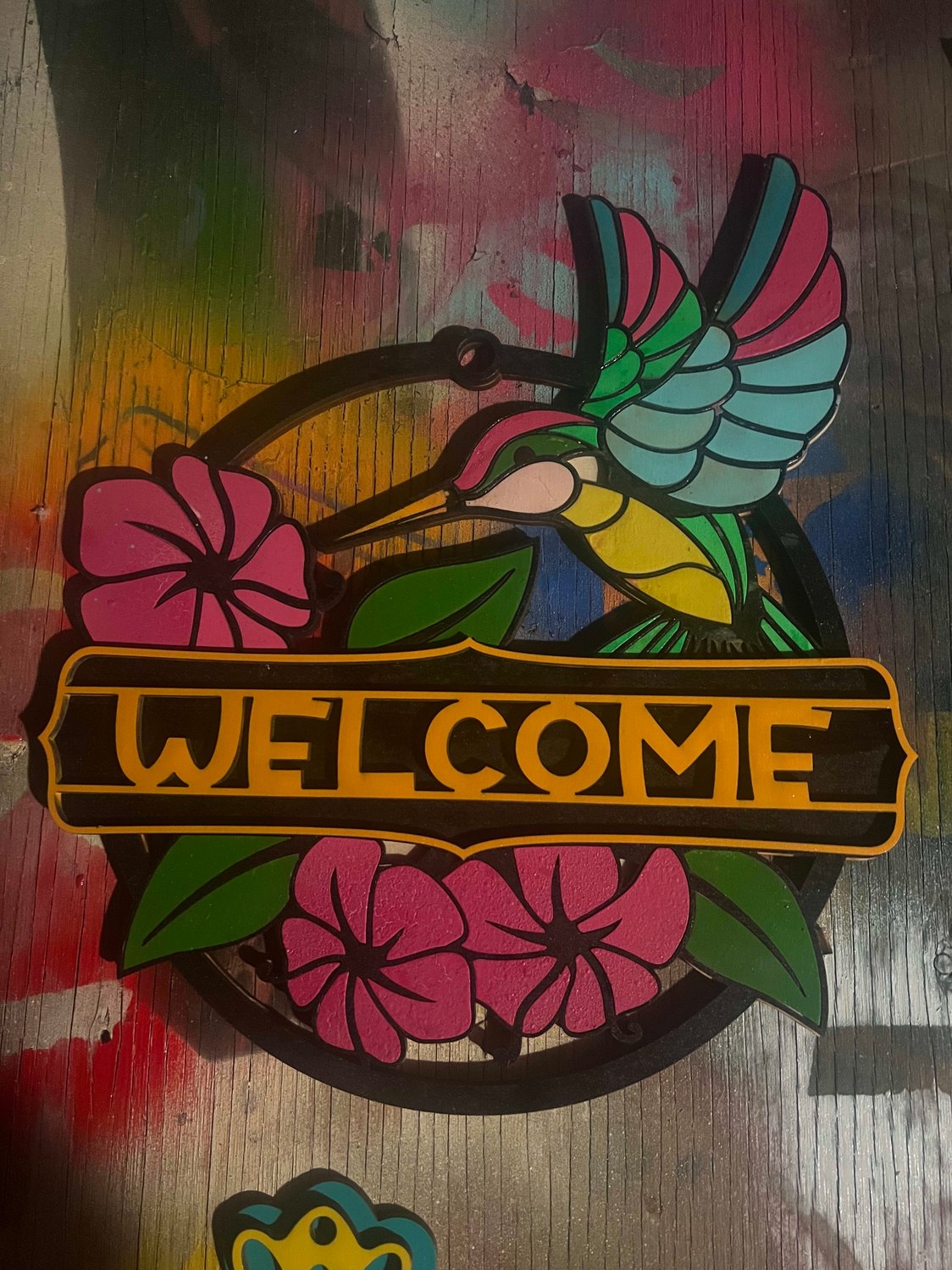 Humming Bird Welcome sign