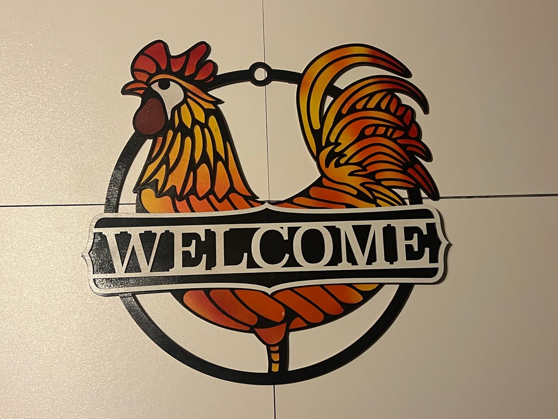 Rooster Custom Welcome Sign - 2 sizes to choose from