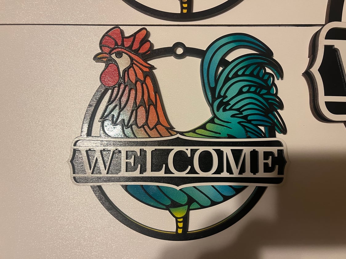 Rooster Custom Welcome Sign - 2 sizes to choose from