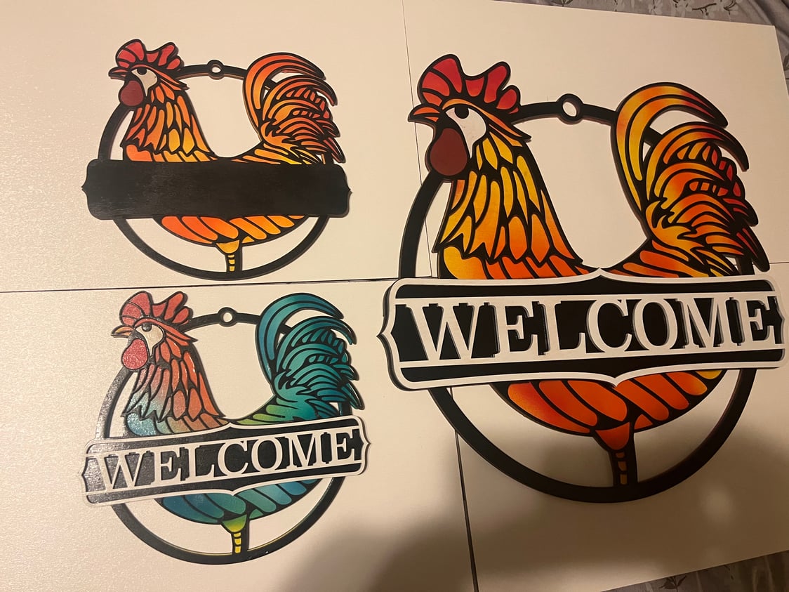 Rooster Custom Welcome Sign - 2 sizes to choose from