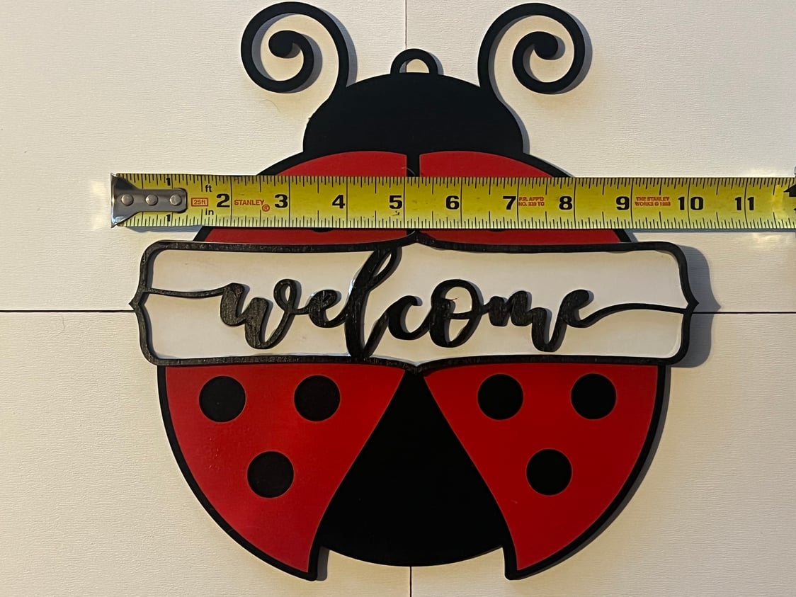 Lady Bug Welcome Sign - Customizable